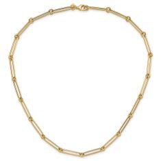 Yellow Gold Semi-Solid Paperclip Link Chain Necklace 4.5mm - 18 Inches