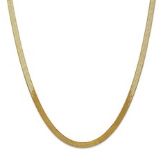 Silky Herringbone Chain Yellow Gold Necklace | 5mm | 18 Inches