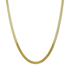 Yellow Gold Solid Silky Herringbone Chain Necklace | 5mm