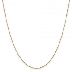 Yellow Gold Solid Singapore Chain Necklace |1mm | 18 Inches