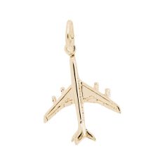 Yellow Gold Small Airplane 3D Charm