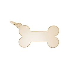 14k Yellow Gold Small Dog Bone Flat Charm