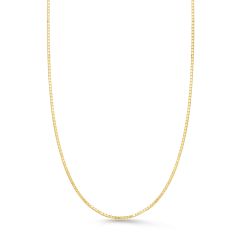 Yellow Gold Solid Adjustable Box Chain Necklace | 0.68mm | 22 Inches