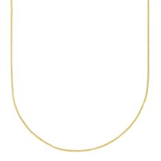 Yellow Gold Solid Adjustable Round Wheat Chain Necklace | 1.05mm | 22 Inches