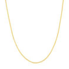 Yellow Gold Solid Box Chain Necklace | .55mm | 18 Inches