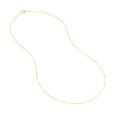 Yellow Gold Solid Box Chain Necklace | .55mm | 18 Inches