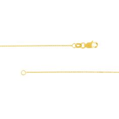 Yellow Gold Solid Box Chain Necklace | 0.66mm