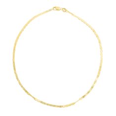 Yellow Gold Solid Classic Mariner Chain Anklet | 1.7mm | 10 Inches