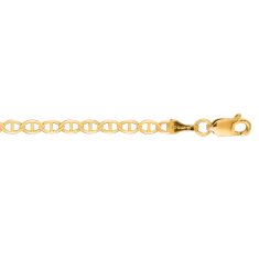 Yellow Gold Solid Classic Mariner Chain Anklet | 3.2mm | 10 Inches