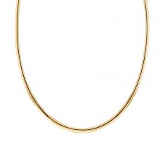 Yellow Gold Solid Classic Omega Chain Necklace | 4mm | 18 Inches
