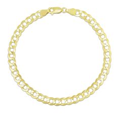 Yellow Gold Solid Comfort Curb Chain Bracelet | 4.7mm | 8.5 Inches