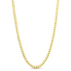 Yellow Gold Solid Comfort Curb Chain Necklace | 4.7mm