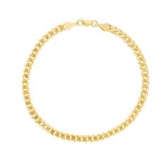 Yellow Gold Solid Cuban Link Bracelet - 8.5 Inches