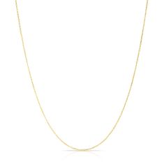 Yellow Gold Solid Diamond-Cut Cable Chain Necklace | 0.5mm