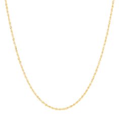 Yellow Gold Solid Diamond-Cut Rope Chain Necklace 1.6mm