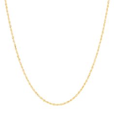 Yellow Gold Solid Diamond-Cut Rope Chain Necklace 1.6mm