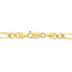 Yellow Gold Solid Figaro Chain Bracelet | 3.8mm