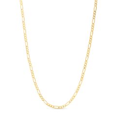 Yellow Gold Solid Figaro Chain Necklace | 3.1mm