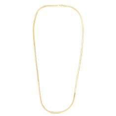 Yellow Gold Solid Imperial Herringbone Chain Necklace | 2.8mm