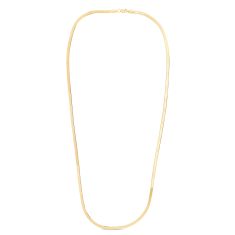Yellow Gold Solid Imperial Herringbone Chain Necklace | 2.8mm