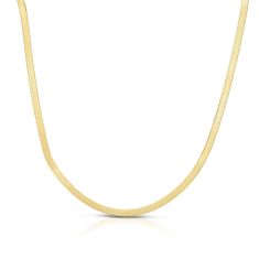 Yellow Gold Solid Imperial Herringbone Chain Necklace | 2.8mm
