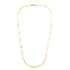 Yellow Gold Solid Imperial Herringbone Chain Necklace | 3.8mm