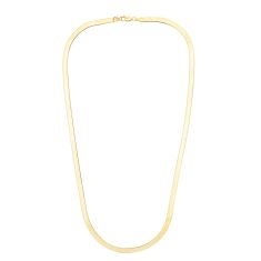 Yellow Gold Solid Imperial Herringbone Chain Necklace | 3.8mm