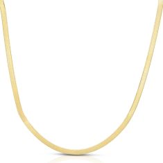 Yellow Gold Solid Imperial Herringbone Chain Necklace | 6mm