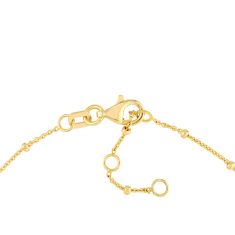 Yellow Gold Solid Mama Bear Puffed Heart Station Bracelet - 7.25 Inches