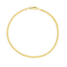 Yellow Gold Solid Serpentine Chain Bracelet | 2mm | 7.5 Inches