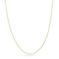 Yellow Gold Solid Singapore Chain Necklace | 1.15mm