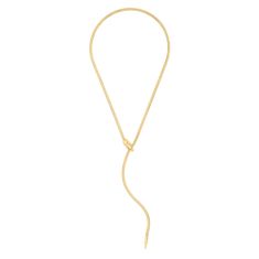 Yellow Gold Solid Snake Chain Lariat Necklace | 2.7mm | 18 Inches