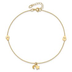 Yellow Gold Star and Moon Station Anklet