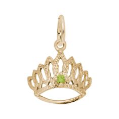 14k Yellow Gold Tiara with August Stone 3D Charm