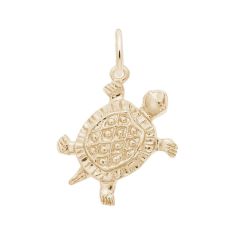 14k Yellow Gold Turtle 3D Charm