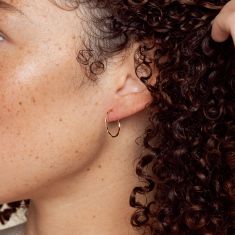 Yellow Gold Twist Hoop Earrings