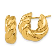 Yellow Gold Twisted Rope Hoop Earrings | 19mm