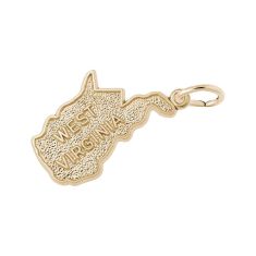 Yellow Gold West Virginia Map Flat Charm