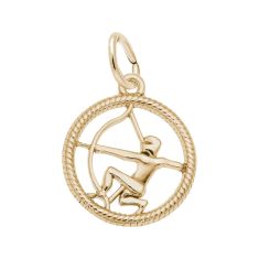 14k Yellow Gold Zodiac Sagittarius Cut-Out Flat Charm