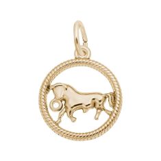 14k Yellow Gold Zodiac Taurus Cut-Out Flat Charm
