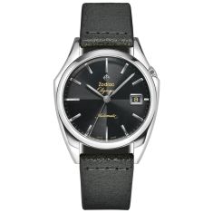 Zodiac Dress Olympos Automatic Black Dial Black Leather Watch 37.5mm - ZO9700