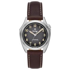 Zodiac Field Olympos Automatic Grey Dial Brown Leather Watch 40mm - ZO9712
