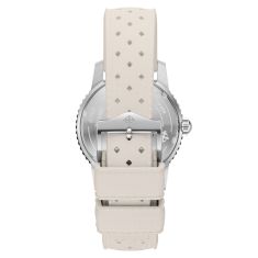Zodiac Super Sea Wolf Compression Diver Automatic White Dial White Rubber Strap Watch 40mm - ZO9309