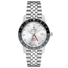 Zodiac Super Sea Wolf GMT Automatic Silver-Tone Dial Stainless Steel Watch 40mm - ZO9415