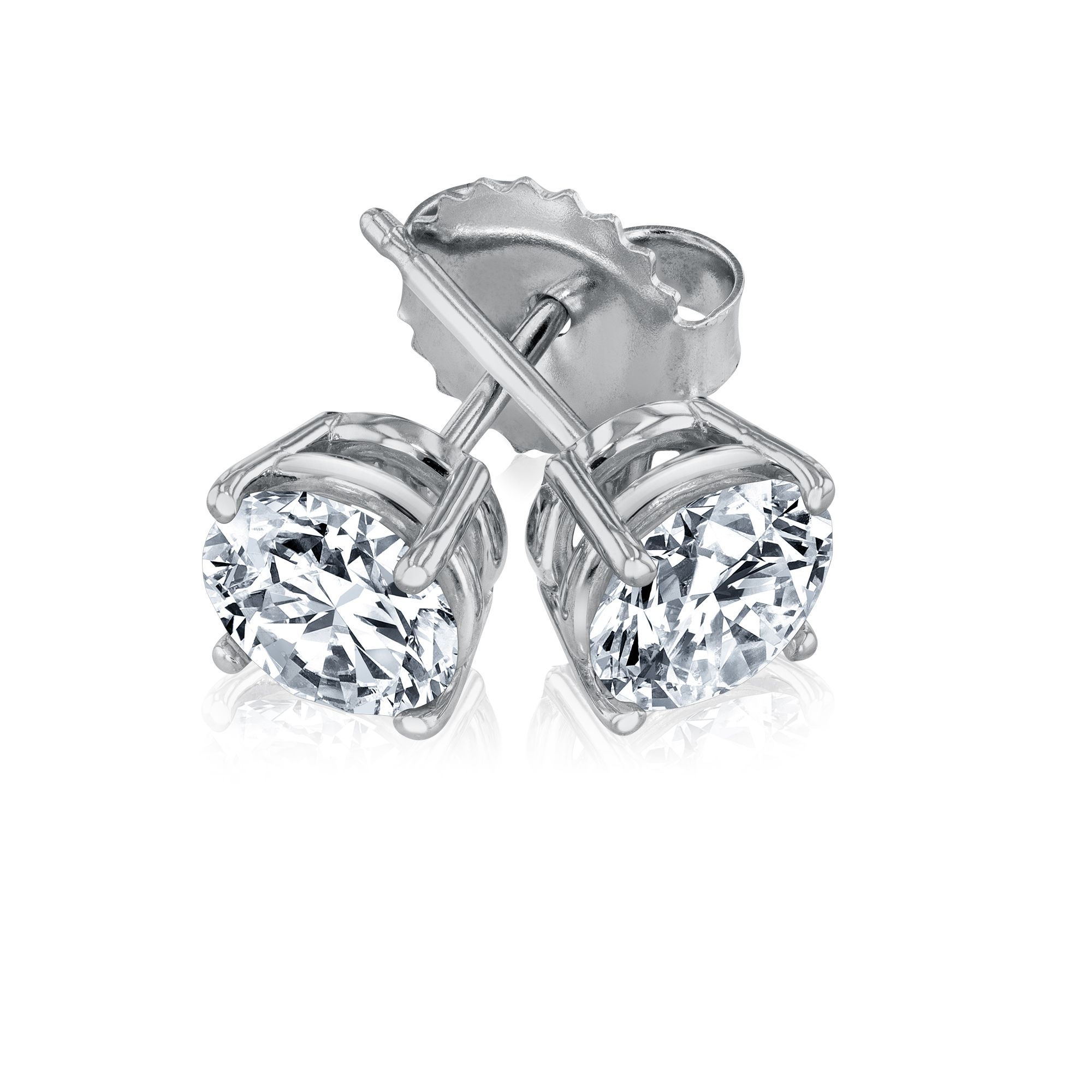 1 1/2ctw Round Lab Grown Diamond Solitaire Earrings