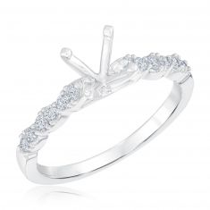 1/4ctw Diamond Scalloped White Gold Engagement Ring Setting - Design Collection