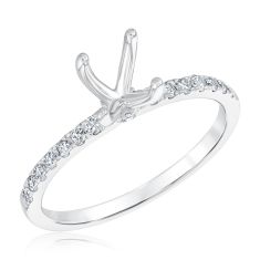 1/3ctw Diamond White Gold Engagement Ring Setting