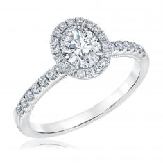 Oval Diamond Halo Engagement Ring 1ctw | REEDS Jewelers