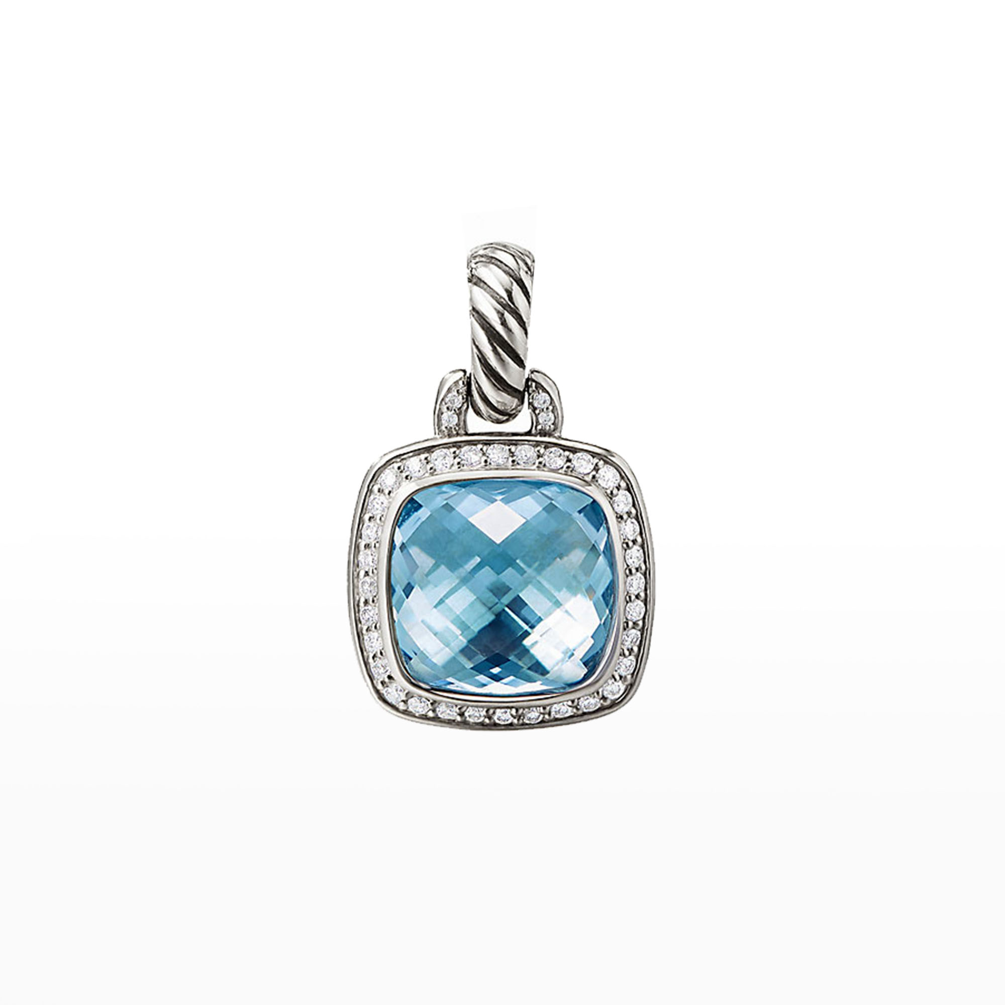 David Yurman Albion Pendant with Blue Topaz and Diamonds, 11mm