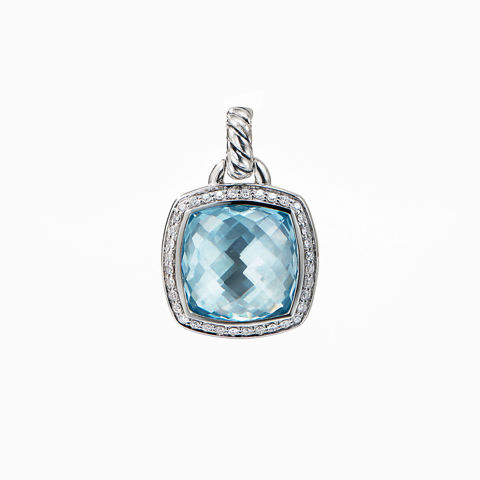 David Yurman Albion Pendant with Blue Topaz and Diamonds, 14mm